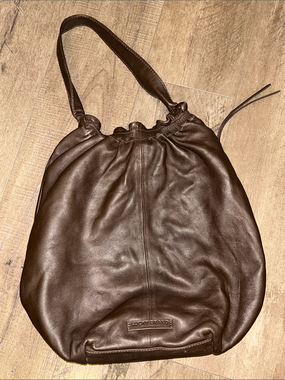 LUCKY BRAND BROWN LEATHER ALVA HOBO BAG